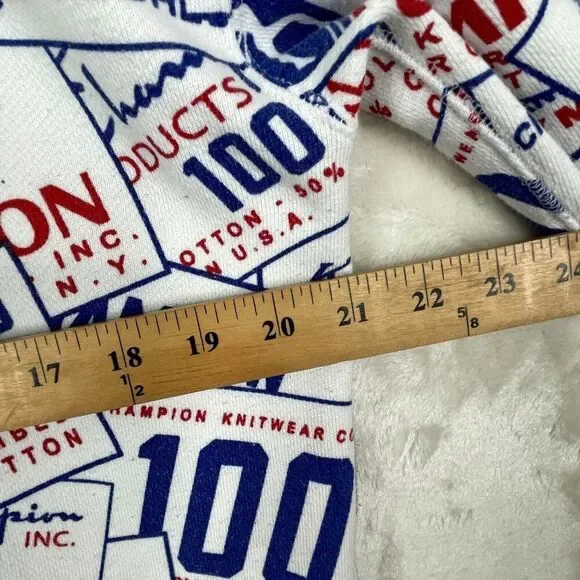 Champion Hoodie Sweatshirt Mens Medium 100 Century Collection All Over Print * - Picture 9 of 13